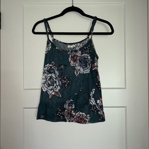 Maurices Green Floral Knit Sweater Tank Size S